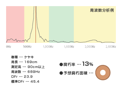 横打撃共振法測定（非破壊）