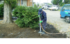 エアスコップによる土壌改良